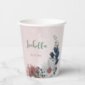 Rosa Blume Pappbecher (Vorderseite)