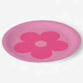 Rosa Blume Pappteller (Schrägansicht)