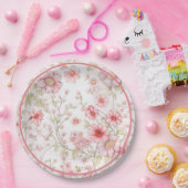 Rosa Blume Pappteller (Party)