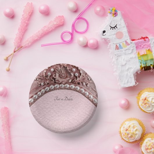 Rosa Blume Pappteller (Party)