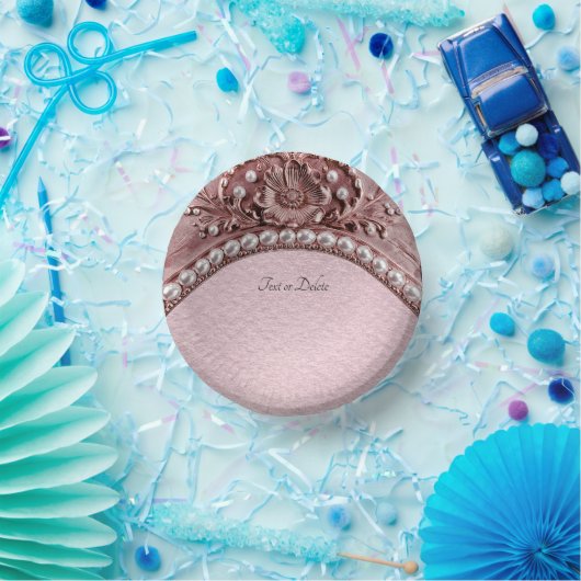 Rosa Blume Pappteller (Party)