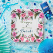 Rosa Blume Pappteller (Party)