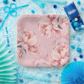 Rosa Blume Pappteller (Party)