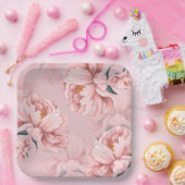 Rosa Blume Pappteller (Party)