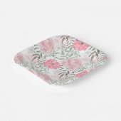 Rosa Blume Pappteller (Gewinkelt)