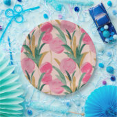 Rosa Blume Pappteller (Party)