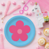 Rosa Blume Pappteller (Party)