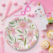 Rosa Blume Pappteller (Party)