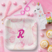 Rosa Blume Party Pappteller (Party)