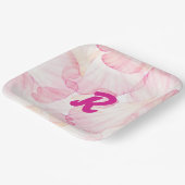 Rosa Blume Party Pappteller (Gewinkelt)