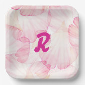 Rosa Blume Party Pappteller (Vorderseite)