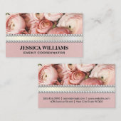 Rosa Blume | Perlen Visitenkarte (Vorne/Hinten)