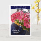 Rosa Blume Personalisiert 7. Hochzeitstag Karte (Gelbe Blume)