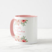 Rosa Blume Personalisiert das beste Oma der Welt Tasse (Vorderseite Links)