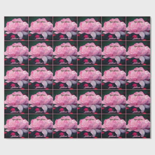 Rosa Blume Personalisiert Geschenkpapier (Flach)