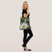 Rosa Blume personalisiert mit Name Braun & Datum Tasche (Am Model)