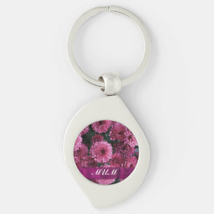 Rosa Blume personalisiert Mutter Schlüsselanhänger