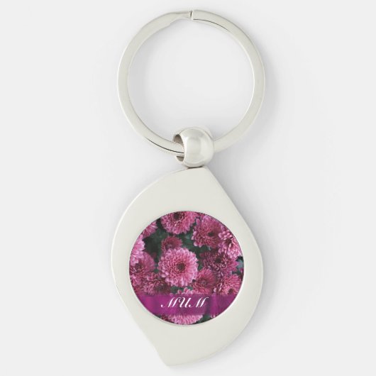 Rosa Blume personalisiert Mutter Schlüsselanhänger (Vorderseite)