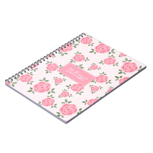 Rosa Blume Personalisiert Notizblock (Linke Seite)