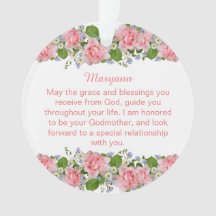 Rosa Blume Personalisierte Godtochter Taufe