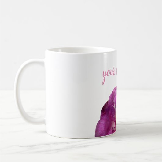 Rosa Blume, Personalisierte klassische Tasse (Links)