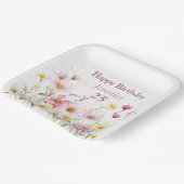 Rosa Blume Personalisierte Papierplatte Pappteller (Gewinkelt)