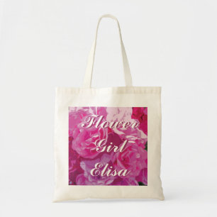 Rosa Blume Personalisierter Name Tragetasche