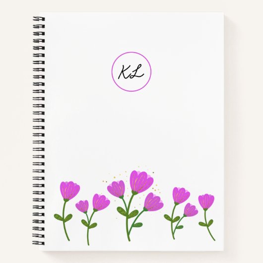 Rosa Blume Personalisiertes SpiralNotebook Notizblock (Vorderseite)