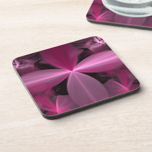 Rosa Blume Petals Abstrakt Getränkeuntersetzer (Linke Seite)