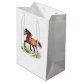 Rosa Blume Pferdewächter Geburtstag Mittlere Geschenktüte (Rückseite Schrägansicht)