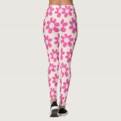 Rosa Blume Pickleball Muster Niedlich und trendy Leggings (Rückseite)
