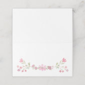 Rosa Blume Platzkarte (Außenseite Aufgefaltet)