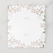 Rosa Blume, Platzkarte der Tischnummer von rosa Sk (Außenseite Aufgefaltet)