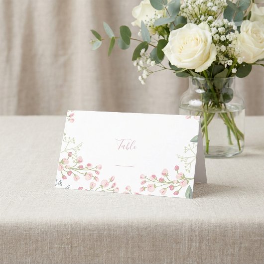 Rosa Blume, Platzkarte der Tischnummer von rosa Sk