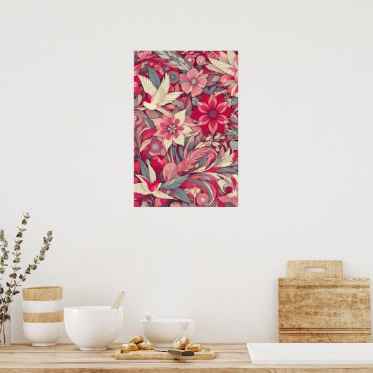 Rosa Blume Poster (Küche)