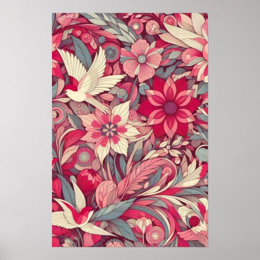 Rosa Blume Poster (Vorne)