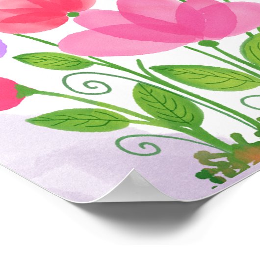 rosa Blume Poster (Ecke)