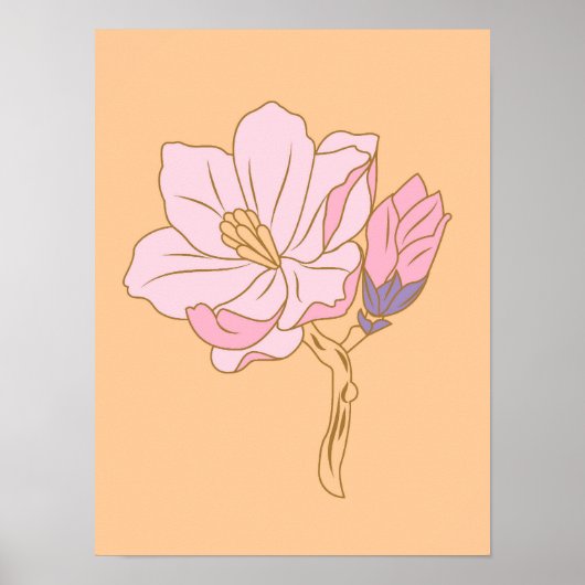 Rosa Blume  Poster (Vorne)