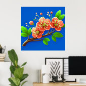 Rosa Blume Poster (Heimbüro)