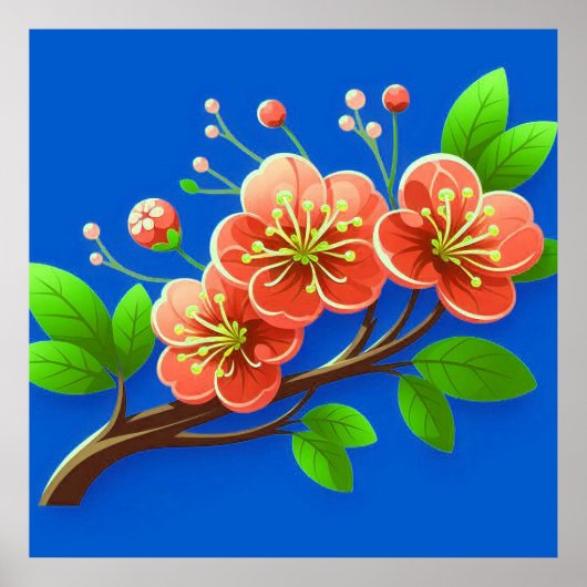 Rosa Blume Poster (Vorne)