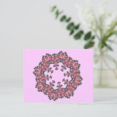Rosa Blume Postkarte (Stehend Vorderseite)