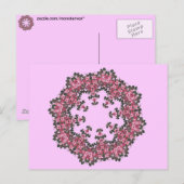Rosa Blume Postkarte (Vorne/Hinten)