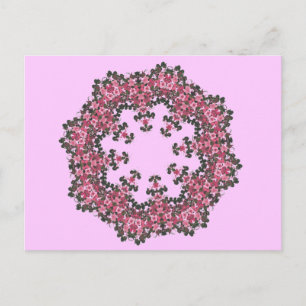 Rosa Blume Postkarte