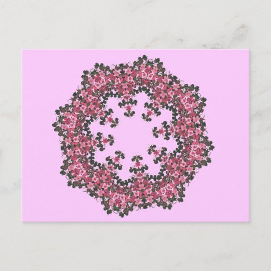 Rosa Blume Postkarte (Vorderseite)
