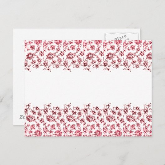 Rosa Blume Postkarte (Vorne/Hinten)