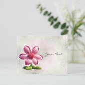 Rosa Blume Postkarte (Stehend Vorderseite)