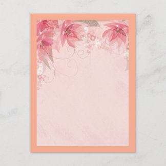 rosa Blume Postkarte