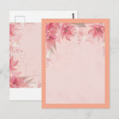 rosa Blume Postkarte (Vorne/Hinten)