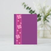 Rosa Blume Postkarte (Stehend Vorderseite)