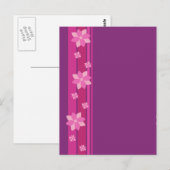 Rosa Blume Postkarte (Vorne/Hinten)